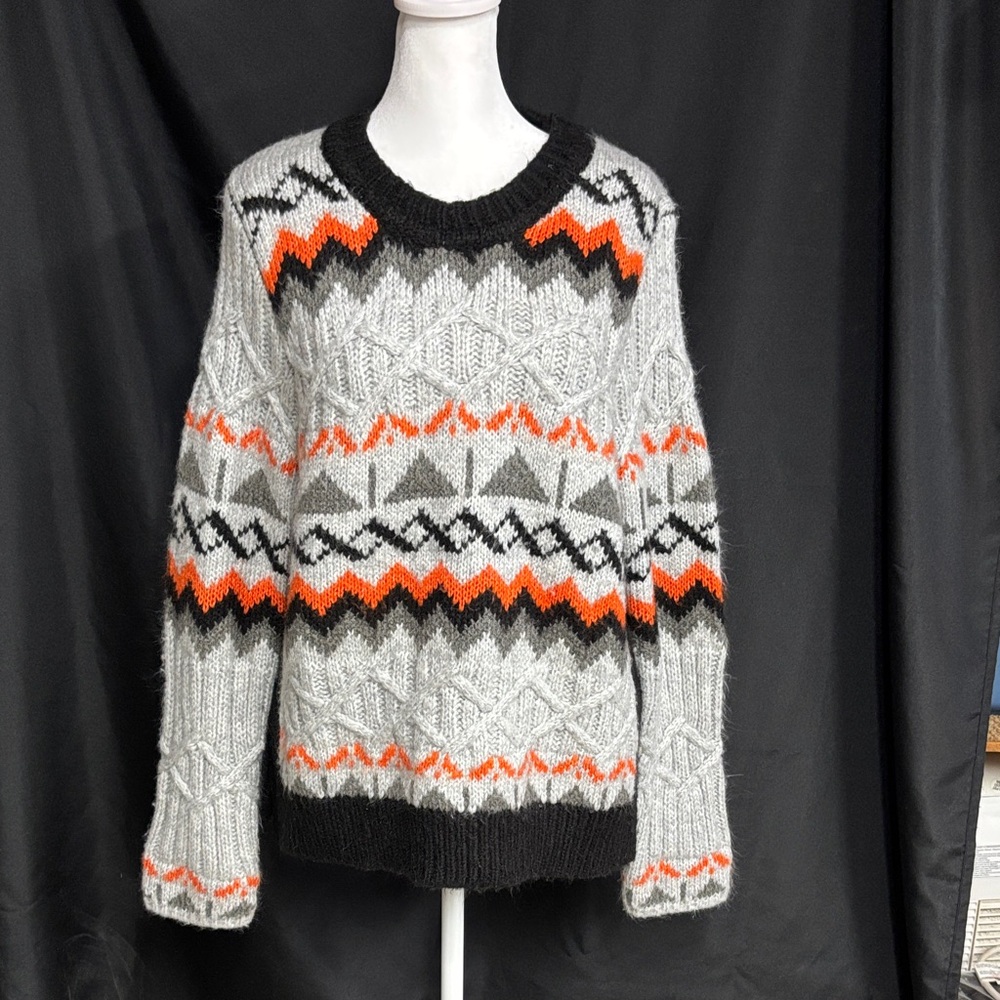 Magaschoni Charcoal and White Knit Sweater